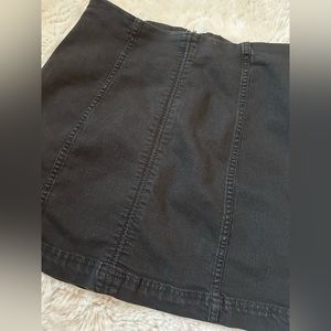 Free People Black Denim Skirt